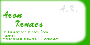 aron krnacs business card